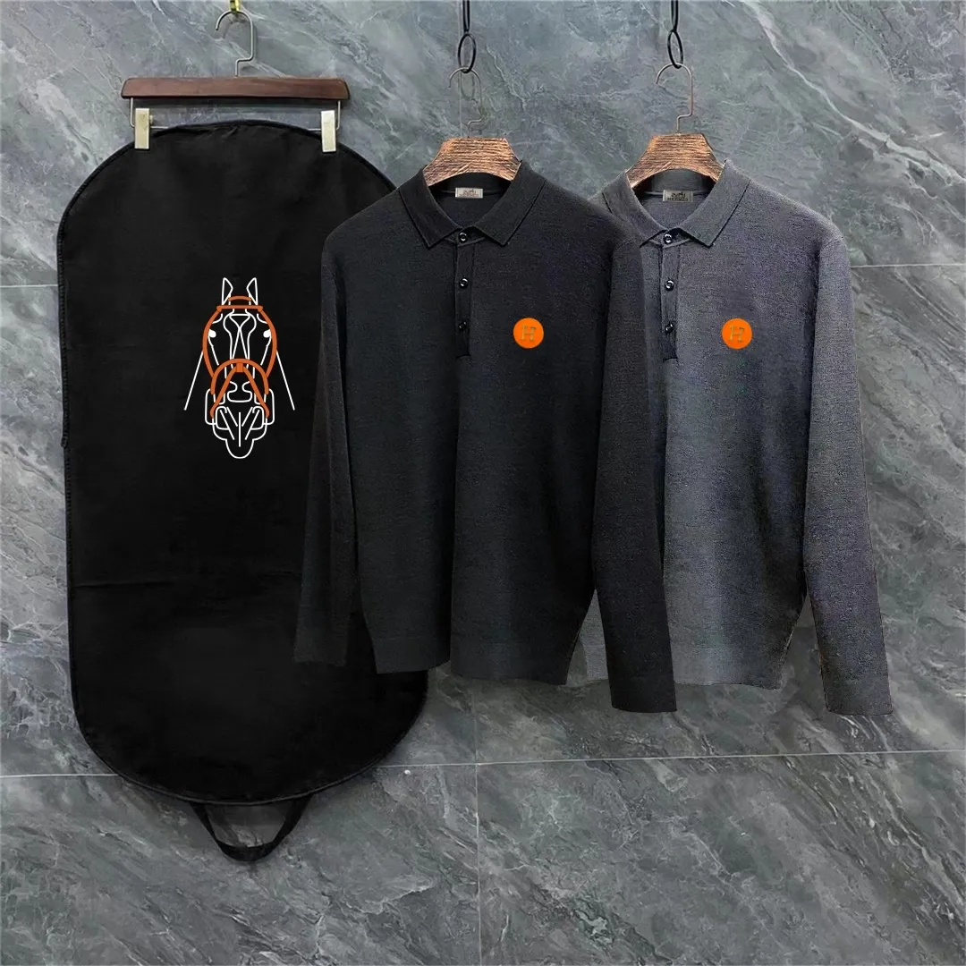 Hermes SS New Arrival Polo 。 ， ， logo ！ 👍 ：Black、Gray Size：S-XL